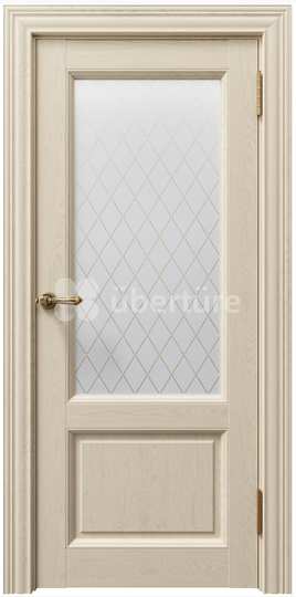 Дверь межкомнатная Uberture Сорренто ПДО 80010 Софт кремовый - золотой витраж