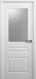 Межкомнатная дверь ALBERO Эмаль Стиль-2 белый стекло "Рубин"