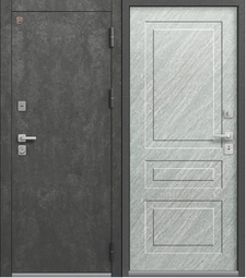 Дверь входная металлическая Центурион T-9 Антрацит муар + Серый камень - Эверест (матовый)
