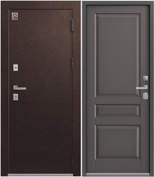 Дверь входная металлическая Центурион Т-2/1 Шоколадный муар - Софт Грей