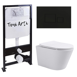 Система инсталляции TONI ARTI TA-01 + Forli с сиденьем с микролифтом, с клавишей Tocco TA-0064 TA-01+TA-1905+TA-0064