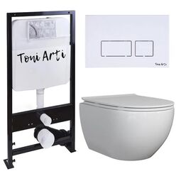Система инсталляции TONI ARTI TA-01 + Baglio с сиденьем с микролифтом, с клавишей Noche TA-0042 TA-01+TA-BO4936+TA-0042
