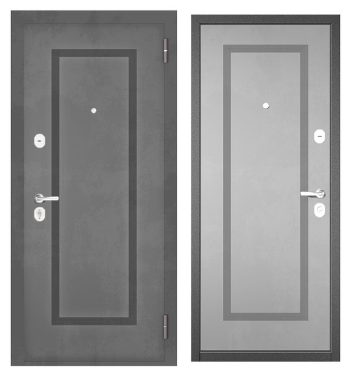 Дверь входная металлическая Мастино ТRUST ECO 189 Бетон тёмный - Букле антрацит - Бетон серый