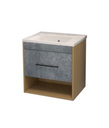 Тумба подвесная Encanto BELLO 80 Дуб Джагер Цемент с раковиной MODUL 80