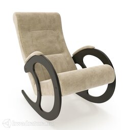 Кресло-качалка МекКо Неаполь Модель 3 (Венге-эмаль/Ткань Ваниль Verona Vanilla)