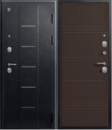 Дверь входная металлическая Центурион V-06 Черный муар - Лиственница темная