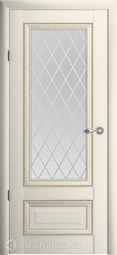 Межкомнатная дверь ALBERO Версаль 1 Ваниль, стекло Ромб