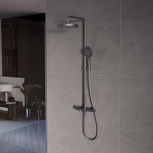 Душевая стойка Vincea Rim VSFS-2RM1GM вороненая сталь