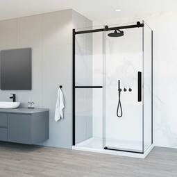 Душевое ограждение Vincea Como Soft VSR-1CS1012CLB, 1200*1000, черный, стекло прозрачное