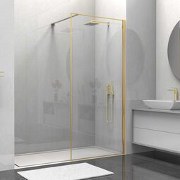 Душевая перегородка Vincea Walk-In VSW-1HS100CLG, 1000*2000, брашированное золото, стекло прозрачное