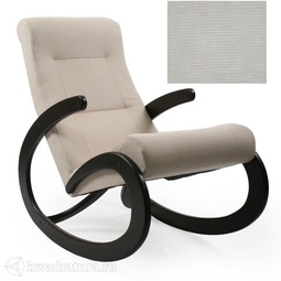 Кресло-качалка МекКо Неаполь Модель 1 (Венге-эмаль/Ткань Cветло-серый Verona Light Grey)